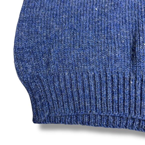 Vintage 70s 80s Newfoundland Handknit Wool Sweater Blue Antler Buttons Sz XL - Picture 7 of 7